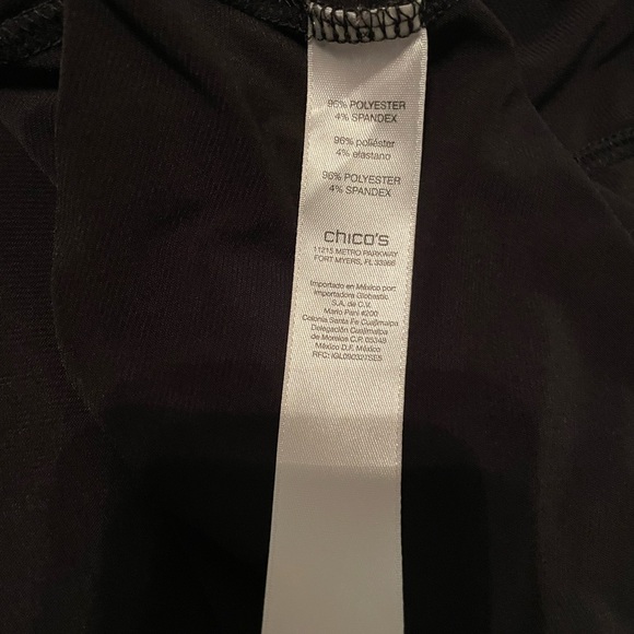 Chicos Black Stretchy Shirt 1/4 Zip with Tassel Size Small - Picture 7 of 9